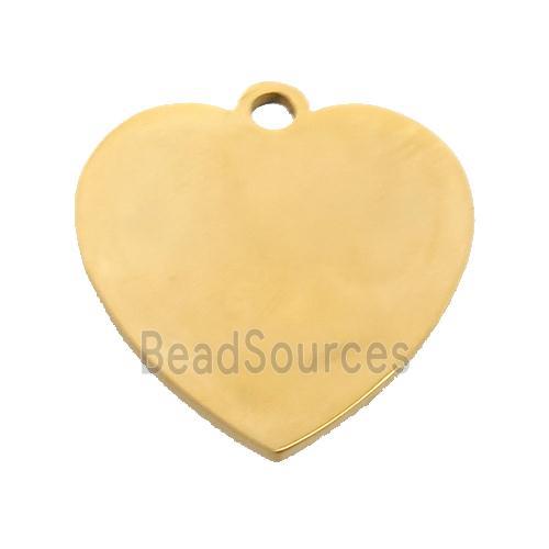 Stainless Steel Heart Pendant Gold Plated