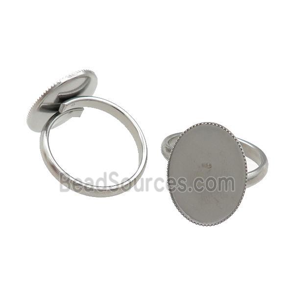 Raw Stainless Steel Ring with Pad