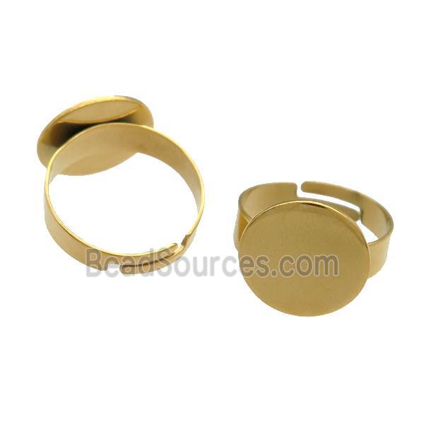 Stainless Steel Ring with Pad Gold Plated