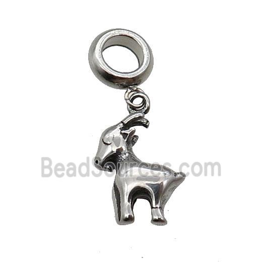 Stainless Steel Zodiac Sheep Pendant Antique Silver