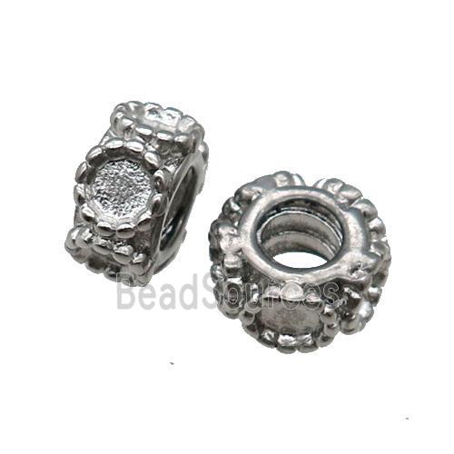 Raw Stainless Steel Rondelle Beads With Pad Large Hole