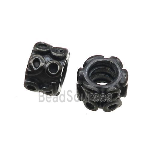 Stainless Steel Rondelle Beads Large Hole Black Plated