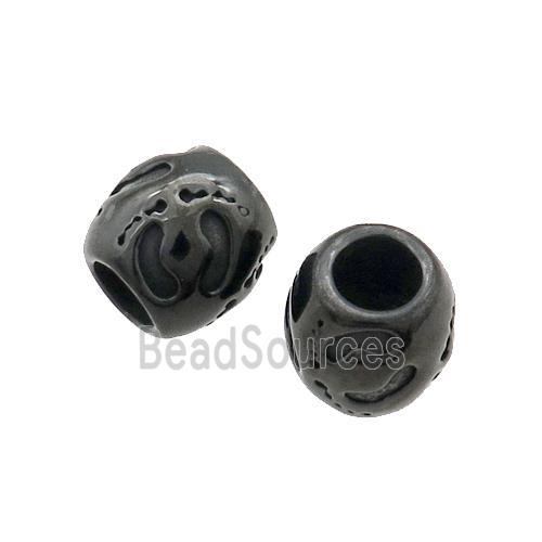 Stainless Steel Barrel Beads Large Hole Black Plated