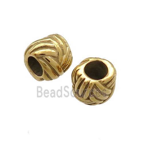 Stainless Steel Tube Beads Large Hole Gold Plated