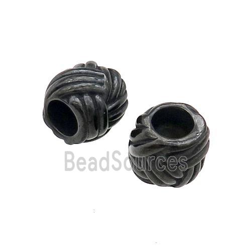 Stainless Steel Tube Beads Large Hole Black Plated