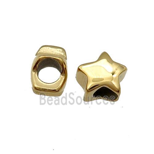 Stainless Steel Star Spacer Beads Gold Plated