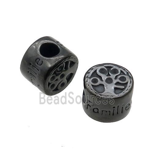 Stainless Steel Coin Button Beads Black Plated