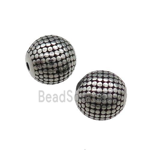 Stainless Steel Round Spacer Beads Antique Silver