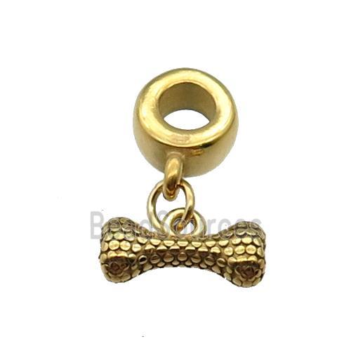 Stainless Steel DogBone Pendant Gold Plated