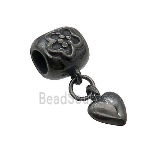 Stainless Steel Heart Pendant Black Plated