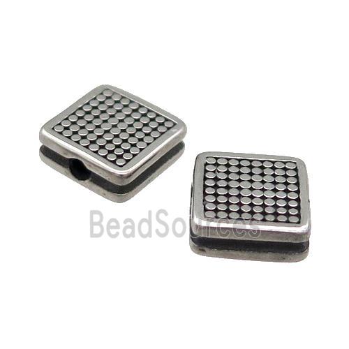 Stainless Steel Square Beads Antique Silver