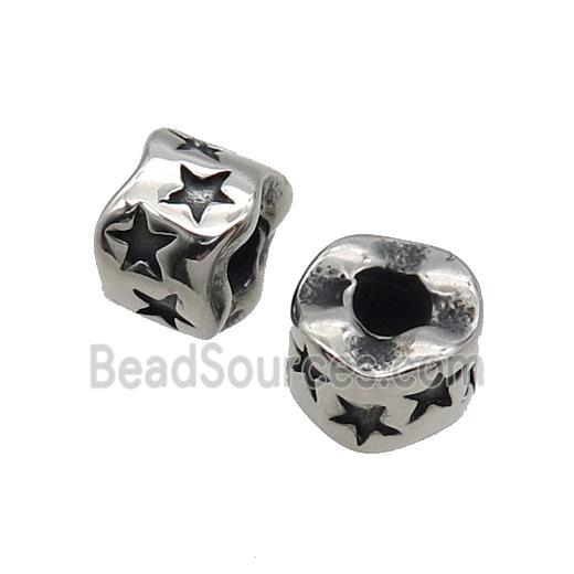 Stainless Steel Tube Beads Antique Silver Large Hole