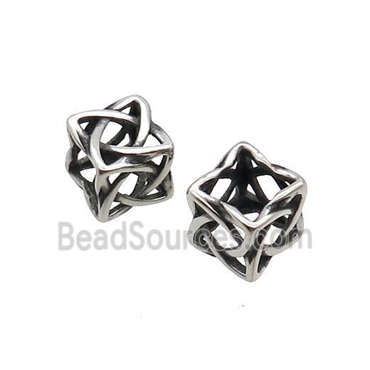 Stainless Steel Puzzle Beads Antique Silver