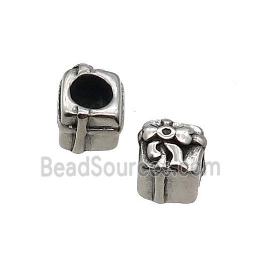 Stainless Steel Beads Gift Box Large Hole Antique Silver