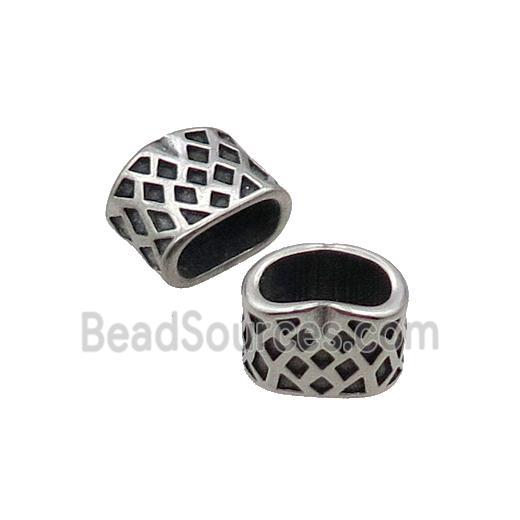 Stainless Steel Beads Large Hole Antique Silver