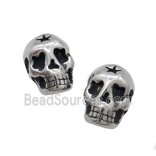 Stainless Steel Skull Beads Paracord Antique Silver