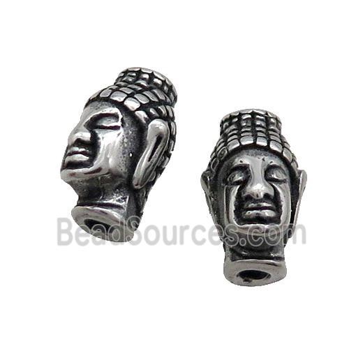 Stainless Steel Buddha Beads Antique Silver