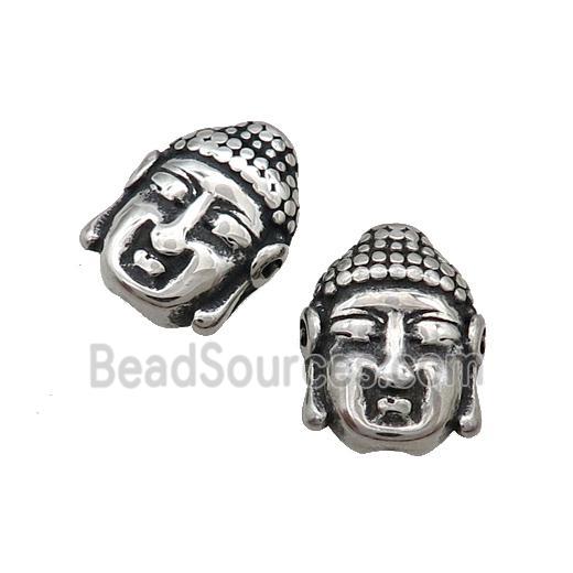 Stainless Steel Buddha Beads Antique Silver