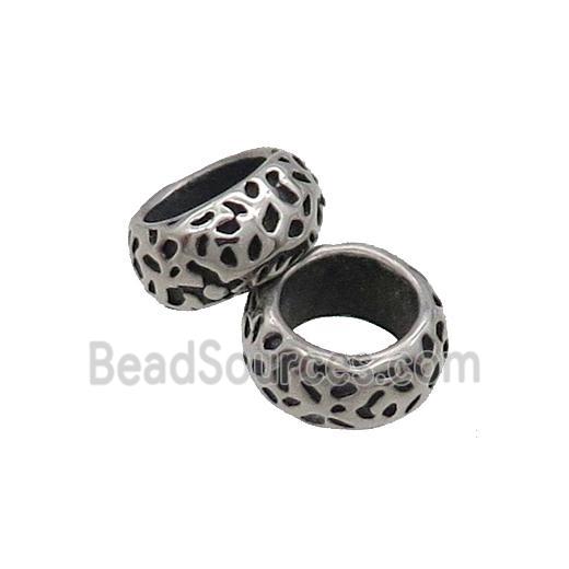 Stainless Steel Rondelle Spacer Beads Paracord Antique Silver