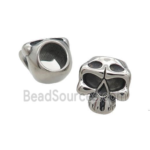 Stainless Steel Skull Beads Paracord Large Hole Antique Silver