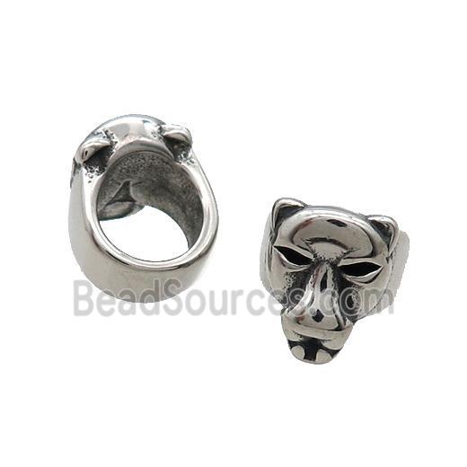 Stainless Steel Tiger Beads Large Hole Antique Silver