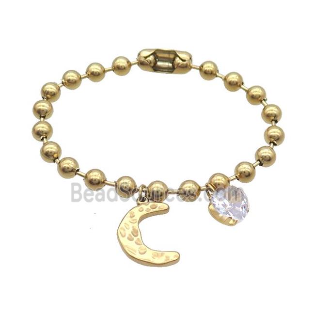 Stainless Steel Bracelet Heart Gold Plated