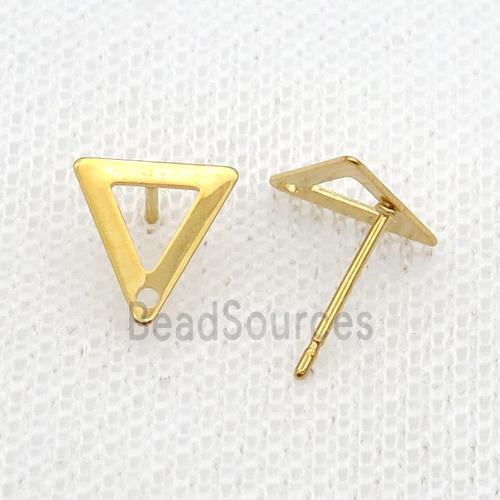 Stainless Steel Stud Earring Triangle Gold Plated