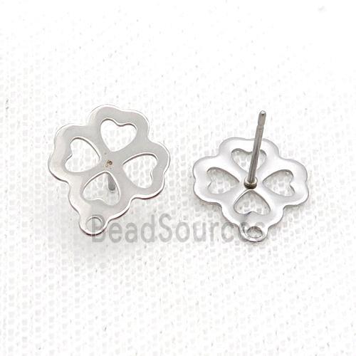 Raw Stainless Steel Stud Earring Flower