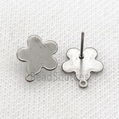 Raw Stainless Steel Stud Earring Flower