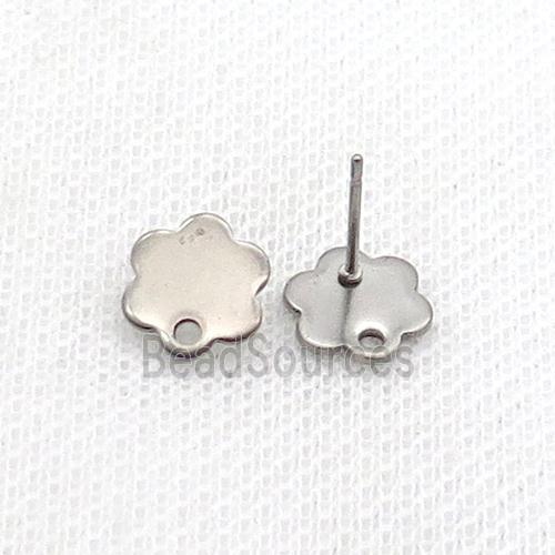 Raw Stainless Steel Stud Earring Flower