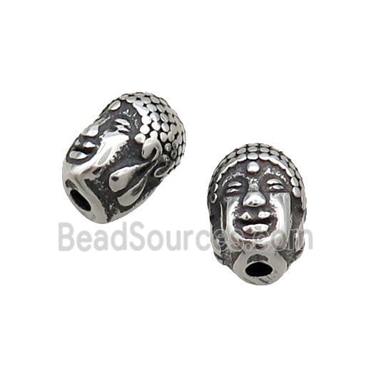 Stainless Steel Buddha Beads Antique Silver