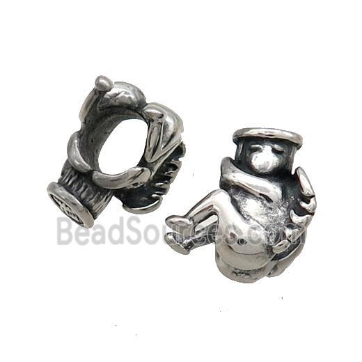 Stainless Steel Beads Angel Large Hole Antique Silver