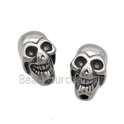 Stainless Steel Skull Beads Antique Silver