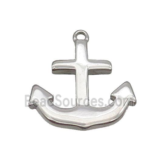 Raw Stainless Steel Anchor Pendant