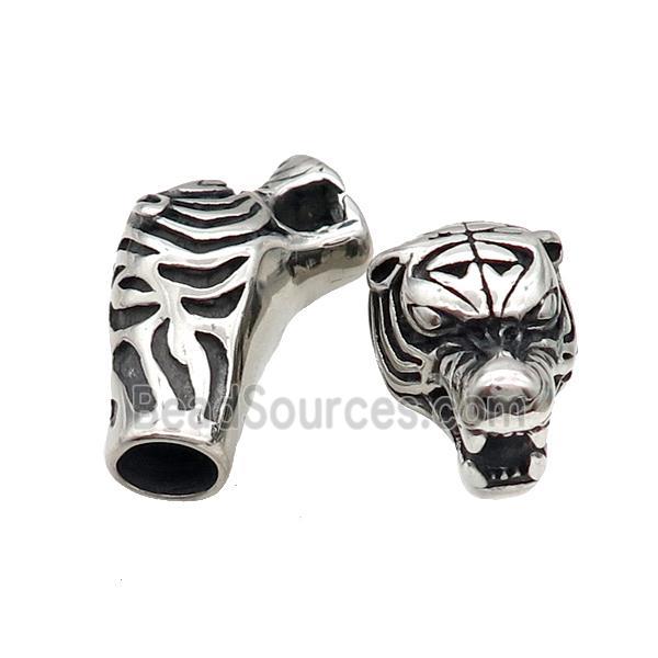 Stainless Steel CordEnd Tiger Antique Silver