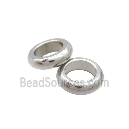 Raw Stainless Steel Beads Rondelle Large Hole