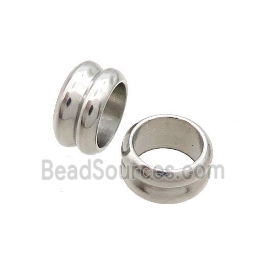 Raw Stainless Steel Beads Rondelle Large Hole