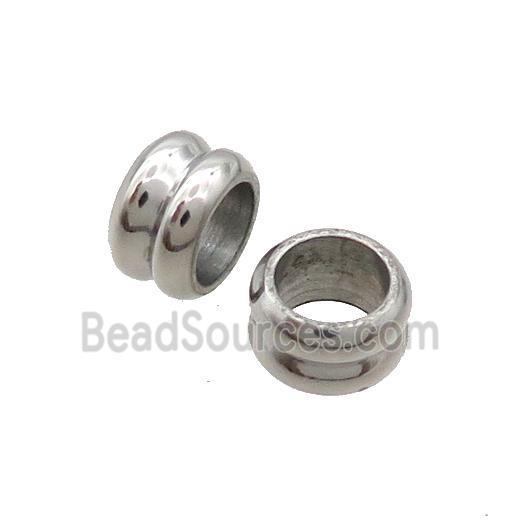 Raw Stainless Steel Beads Rondelle Large Hole