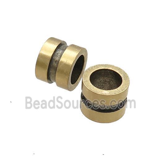 Stainless Steel Tube Beads Large Hole Antique Gold