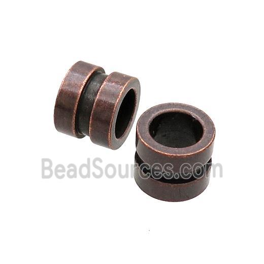 Stainless Steel Tube Beads Large Hole Antique Red