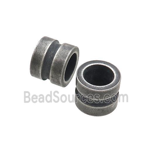 Stainless Steel Tube Beads Large Hole Antique Black