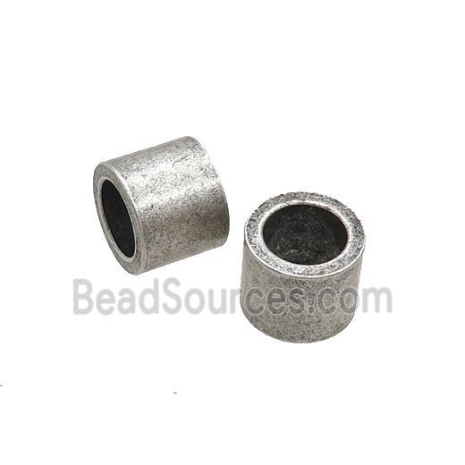 Stainless Steel Tube Beads Large Hole Antique Silver