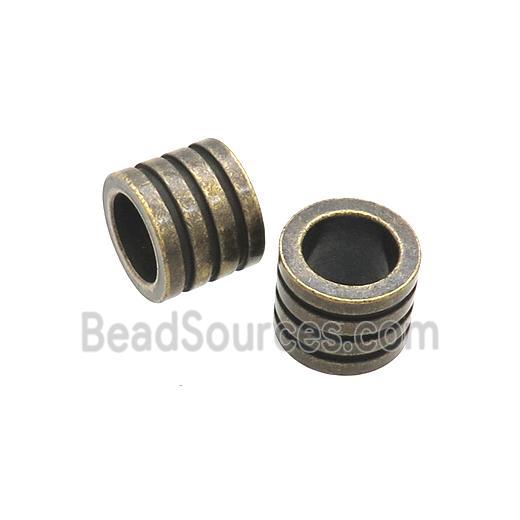 Stainless Steel Tube Beads Large Hole Antique Bronze