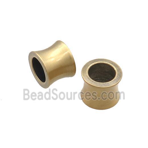 Stainless Steel Bamboo Beads Large Hole Bronze