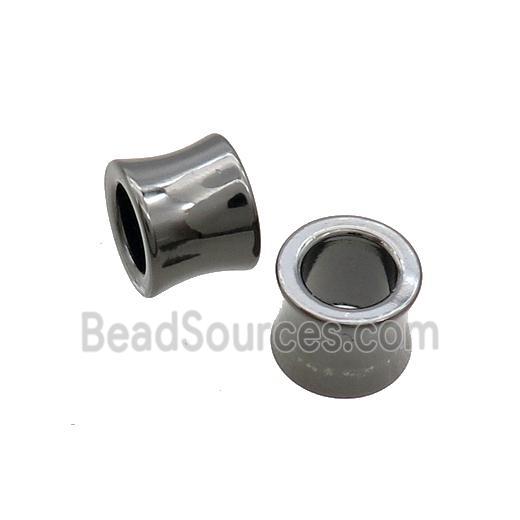 Stainless Steel Bamboo Beads Large Hole Black Plated