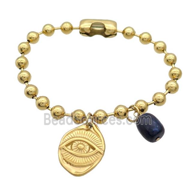 Stainless Steel Bracelet Eye Gold Plated