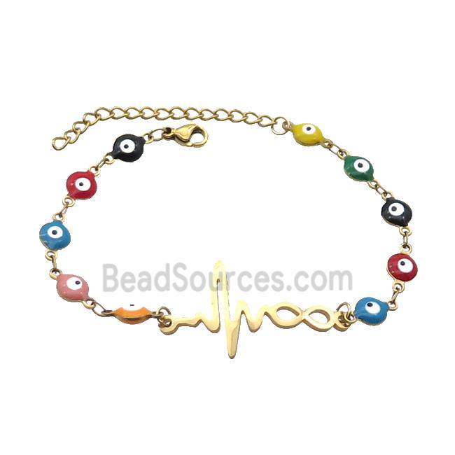 Stainless Steel Bracelets Evil Eye Multicolor Infinity Gold Plated