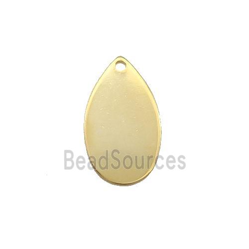 Stainless Steel Teardrop Pendant Gold Plated