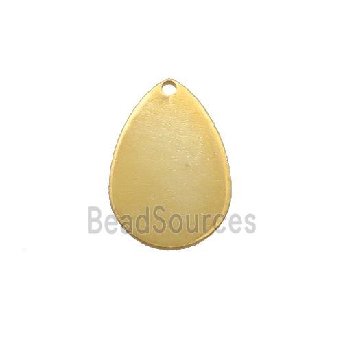 Stainless Steel Teardrop Pendant Gold Plated