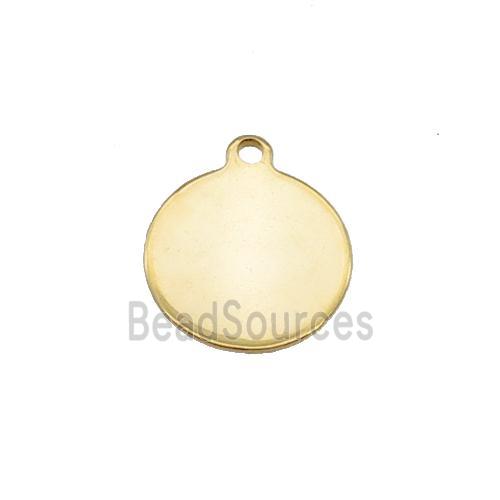 Stainless Steel Circle Pendant Gold Plated